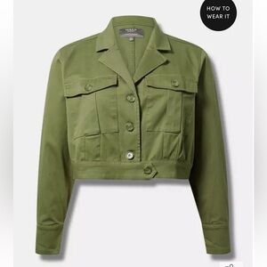 Torrid LT WT TWILL SAFARI JACKET‎ size 3 NWT